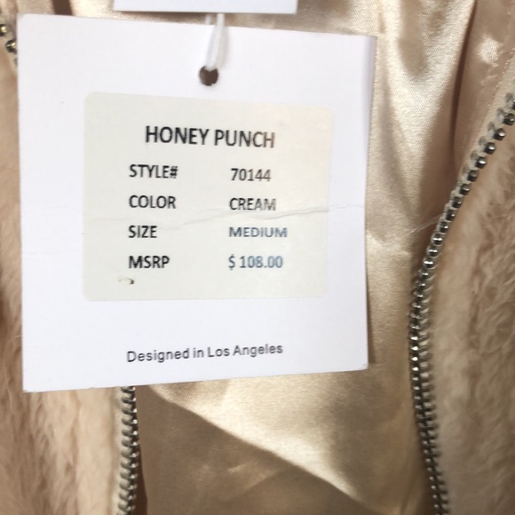 Honey Punch Teddy Bomber Jacket NWT - Picture 6 of 8